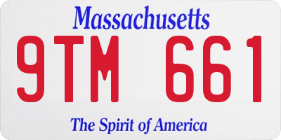 MA license plate 9TM661