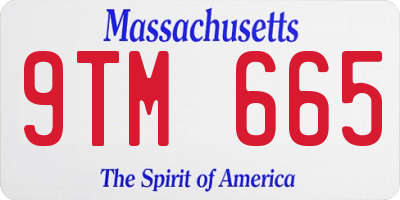 MA license plate 9TM665