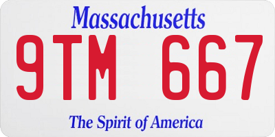 MA license plate 9TM667