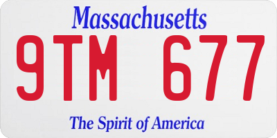 MA license plate 9TM677