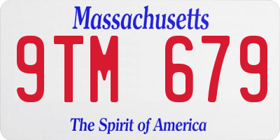 MA license plate 9TM679