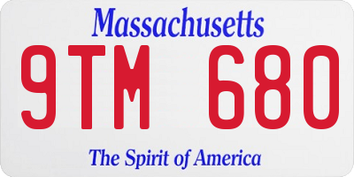 MA license plate 9TM680