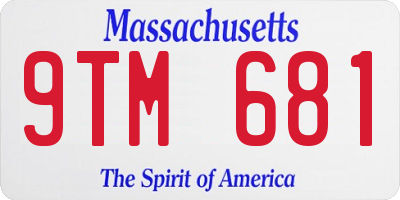 MA license plate 9TM681