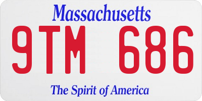 MA license plate 9TM686