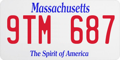 MA license plate 9TM687