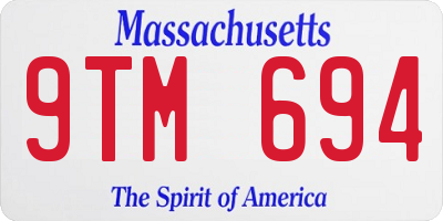 MA license plate 9TM694