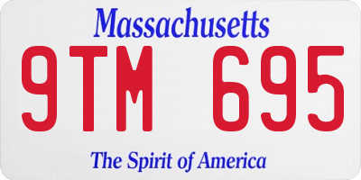MA license plate 9TM695