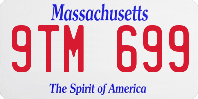 MA license plate 9TM699