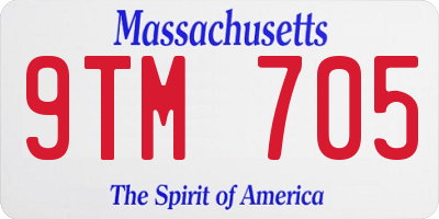 MA license plate 9TM705