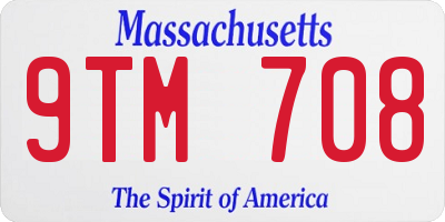 MA license plate 9TM708
