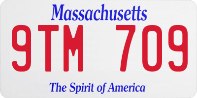 MA license plate 9TM709