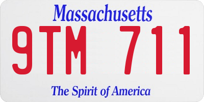 MA license plate 9TM711