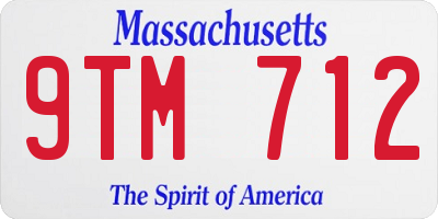 MA license plate 9TM712