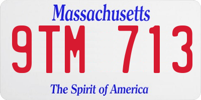 MA license plate 9TM713
