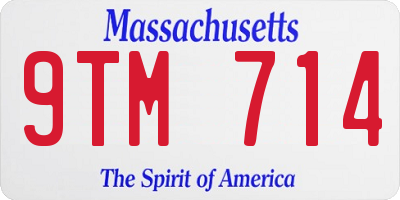 MA license plate 9TM714