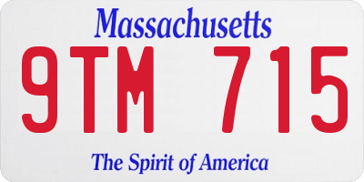 MA license plate 9TM715
