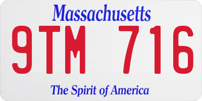 MA license plate 9TM716