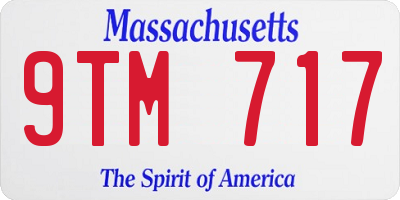 MA license plate 9TM717