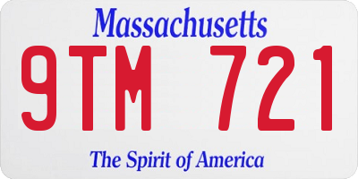 MA license plate 9TM721