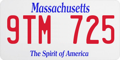 MA license plate 9TM725