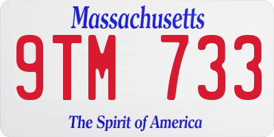 MA license plate 9TM733