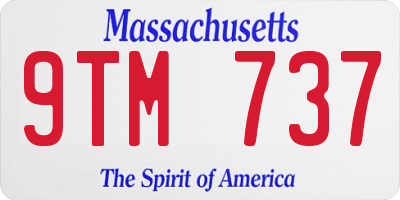 MA license plate 9TM737