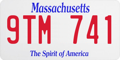 MA license plate 9TM741