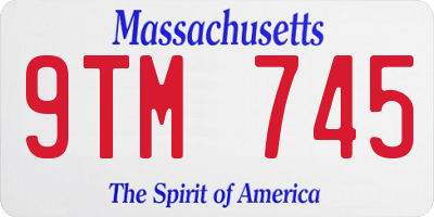 MA license plate 9TM745