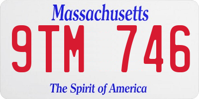 MA license plate 9TM746
