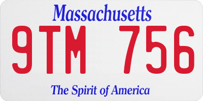 MA license plate 9TM756