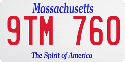 MA license plate 9TM760