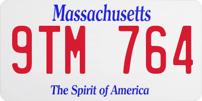 MA license plate 9TM764