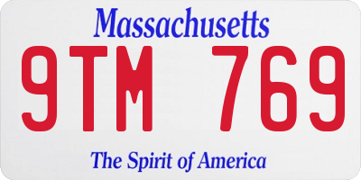 MA license plate 9TM769
