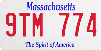 MA license plate 9TM774