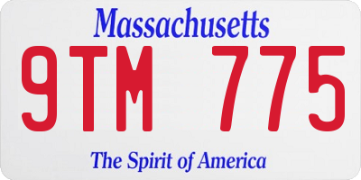 MA license plate 9TM775
