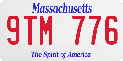 MA license plate 9TM776