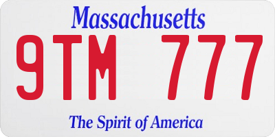 MA license plate 9TM777