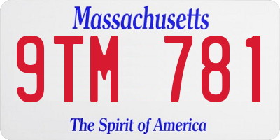 MA license plate 9TM781