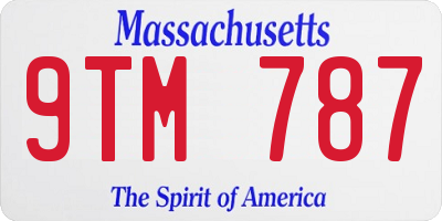MA license plate 9TM787