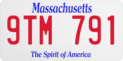 MA license plate 9TM791