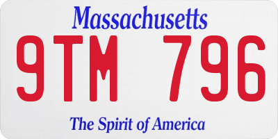 MA license plate 9TM796