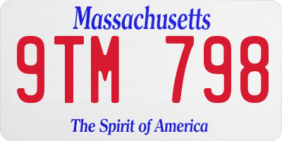 MA license plate 9TM798
