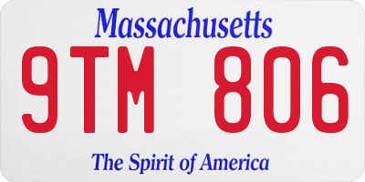 MA license plate 9TM806