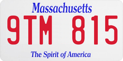 MA license plate 9TM815