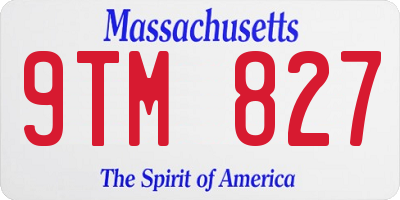 MA license plate 9TM827