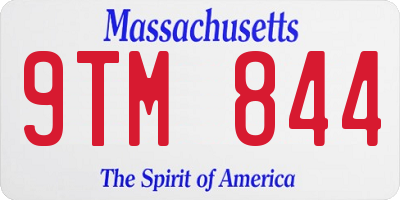 MA license plate 9TM844