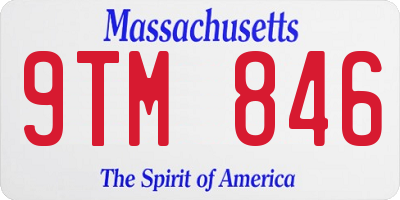 MA license plate 9TM846