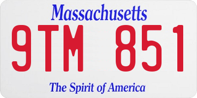 MA license plate 9TM851
