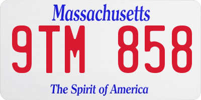 MA license plate 9TM858