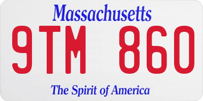 MA license plate 9TM860